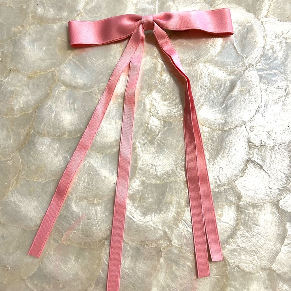 Pink Satin Hair Bow